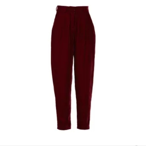 PatBO Slim velvet trouser burgundy 2 - Picture 7 of 12
